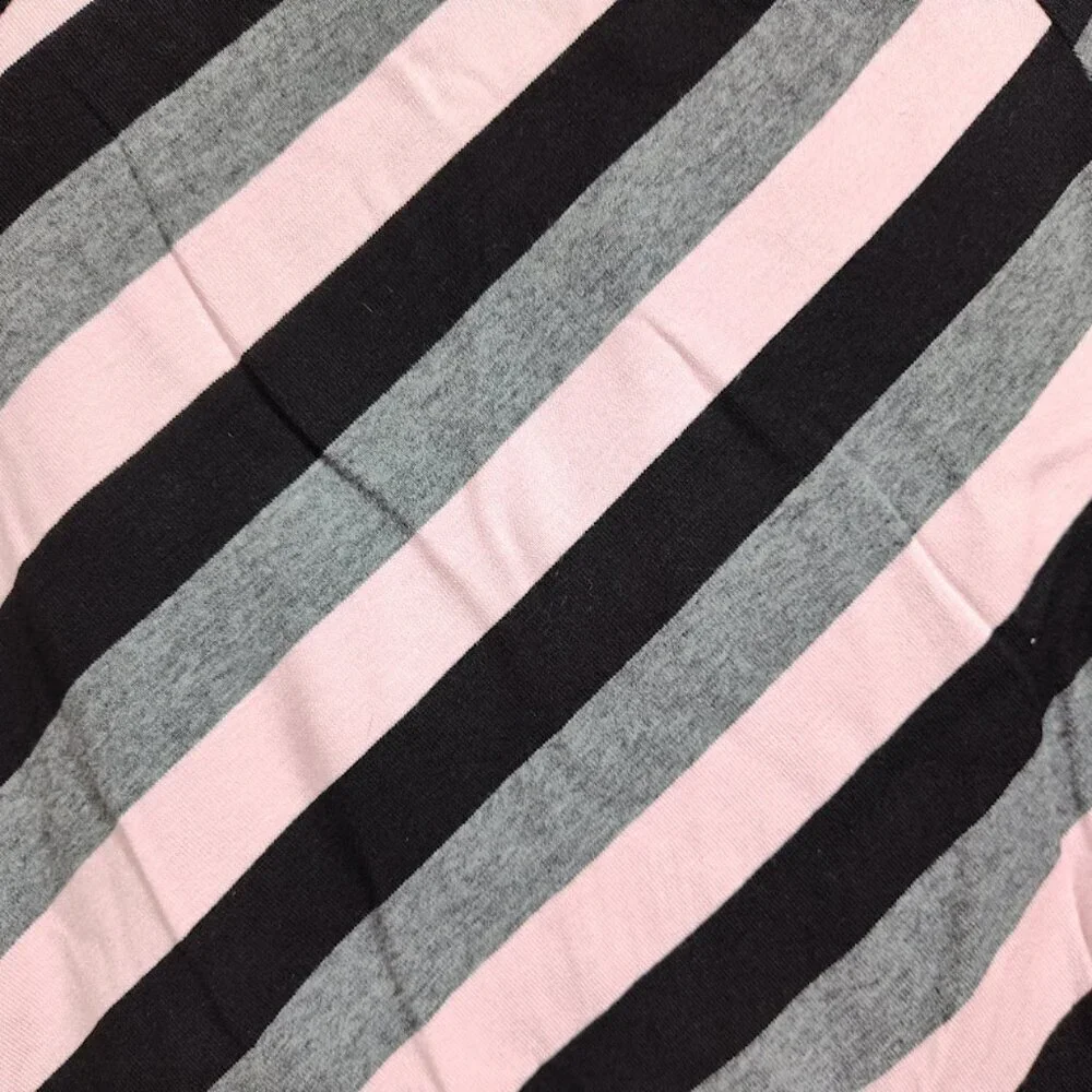 Amy Byer Girls Medium Size 8-10 Y2K Punky Shirt Pink Black & Gray Stripes NWT
